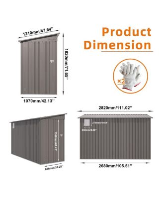 Durable Galvanized Steel Outdoor Storage Shed with Vented Roof