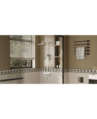 4 in 1 Shower Faucet System With LED Temperature Display, Anti-Clog Nozzles, Rainfall, Hand Shower, Tub Spout