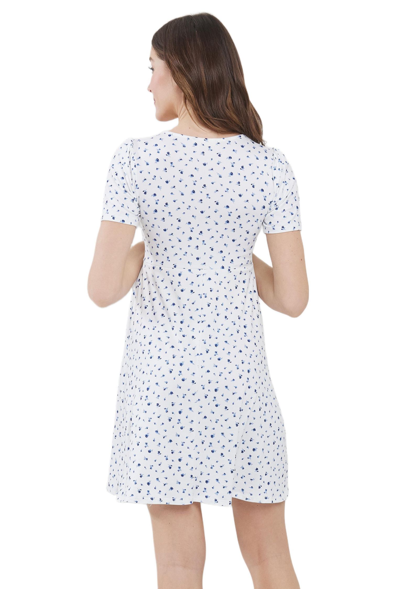 Women's Floral Empire Waist Short Sleeve Dress