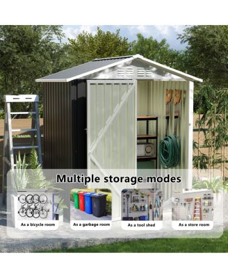 Outdoor Storage Shed with Hinge Door for Backyard & Lawn