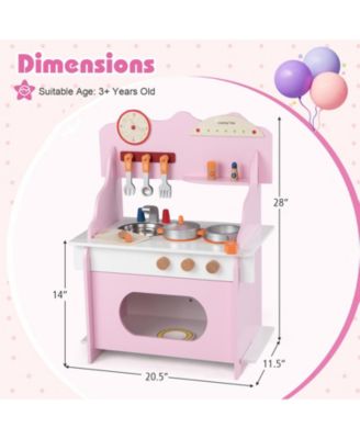 Wooden Play Kitchen for Kids with Clock Pretend Play Set 3