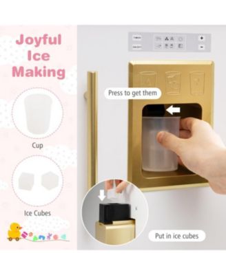 Kids Wooden Chef Pretend Play Kitchen with Adjustable Heights