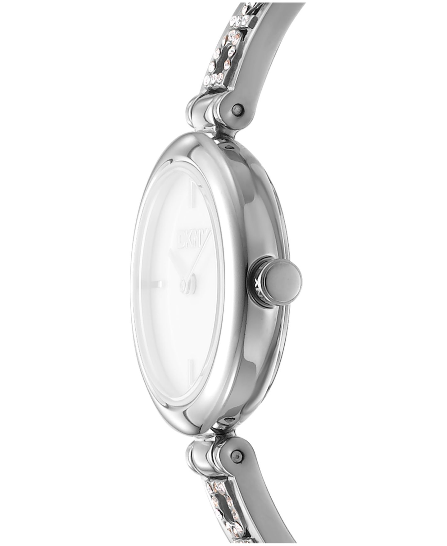 Женские часы DKNY White Dial Stainless Steel Crystal Accented Jewelry Bracelet Watch, 26mm — фото 3
