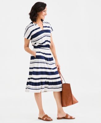 Women's Knit Short-Sleeve Midi Dress