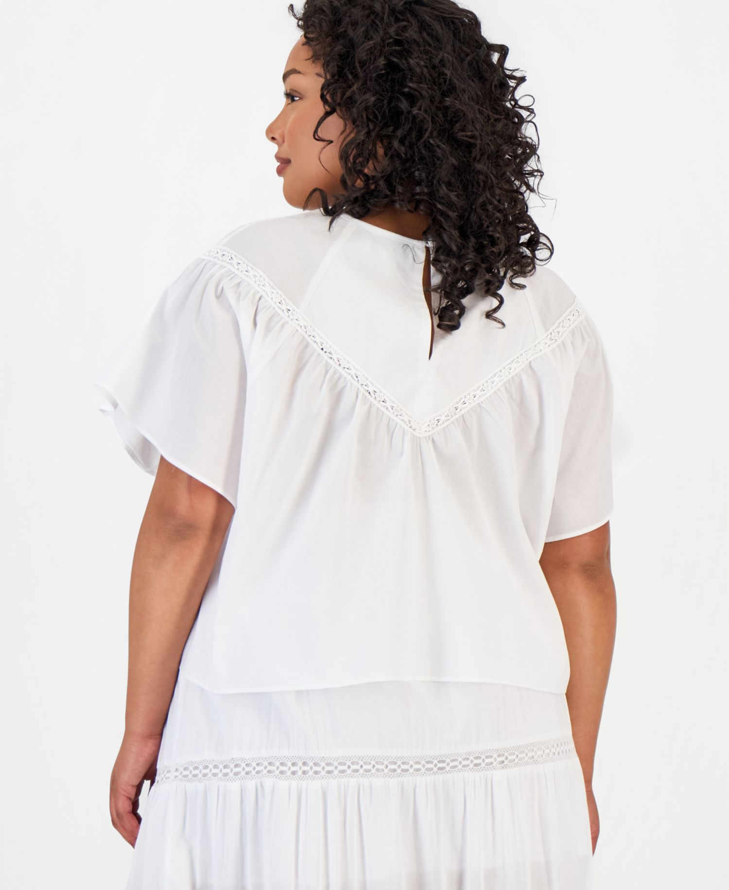 Trendy Plus Size Cotton Crocheted Top