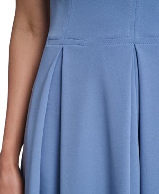 Women's Sleeveless Pleated Midi A-Line Dress