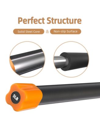 Total Body Workout & Exercise Weighted Bar Padded Grip, 3 Pack