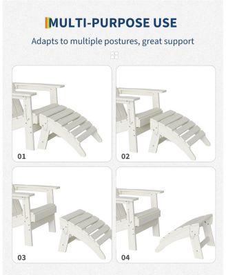 Folding Adirondack Ottoman - HDPE All-Weather Durable Outdoor Footrest