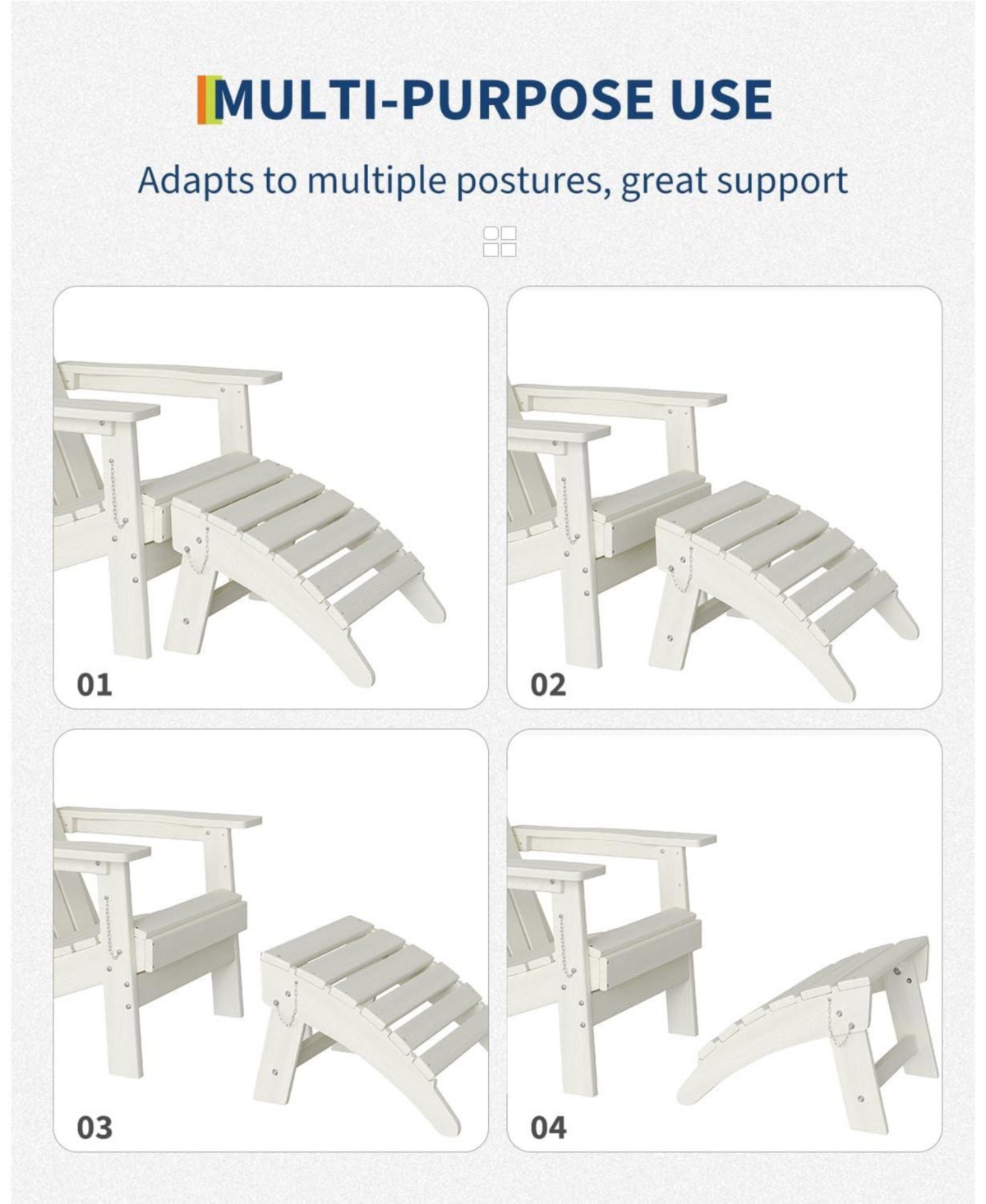 gaomon Folding Adirondack Ottoman