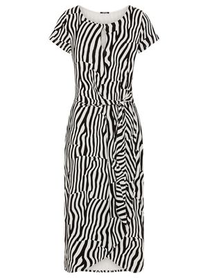 Women's Modern Zebra Faux Wrap Dress