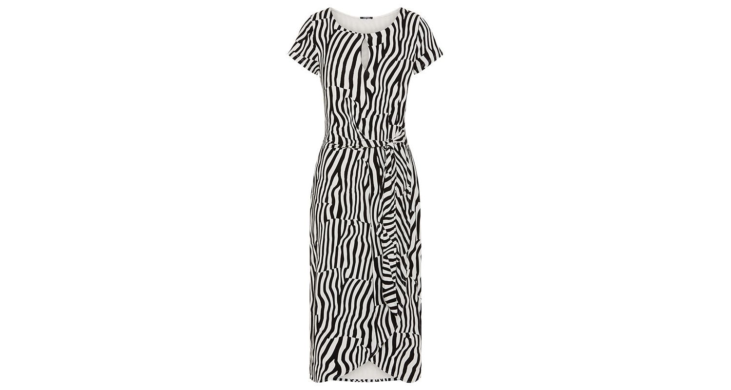 Women's Modern Zebra Faux Wrap Dress