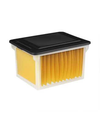 File Box, Clear Bankers Box, Organizer Storage Tote w/ Lid (8 Pack)