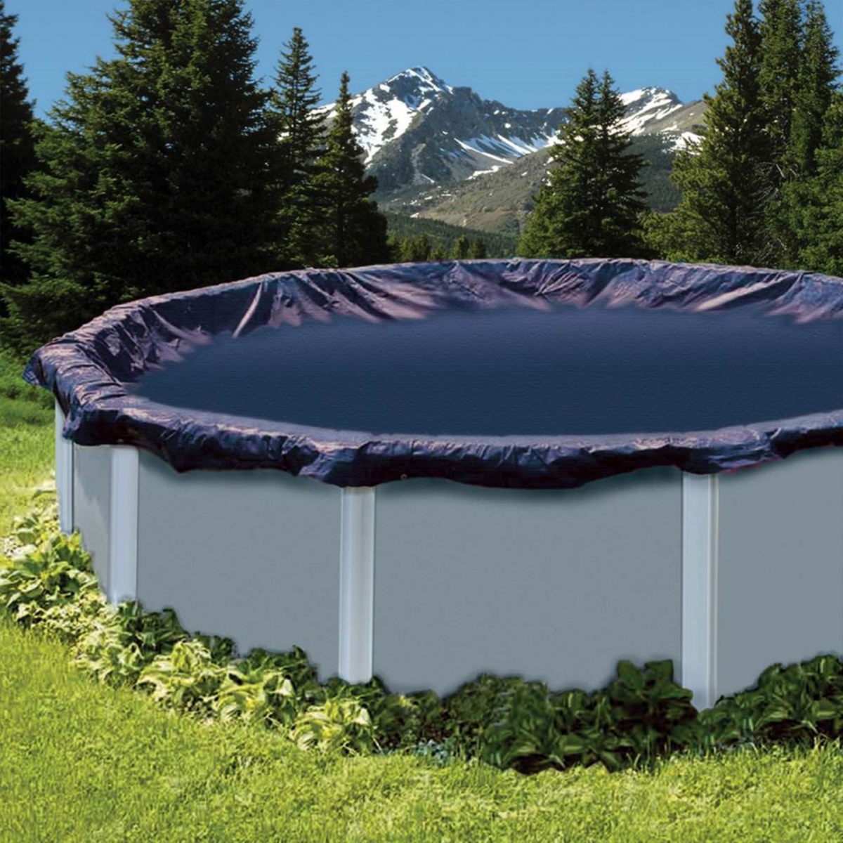 Swimline CO928 28 ft. Round Leafnet Above Ground Winter Black 31 ft. Cover with Perimeter Binding with Grommets & Rope & Rope Clinch