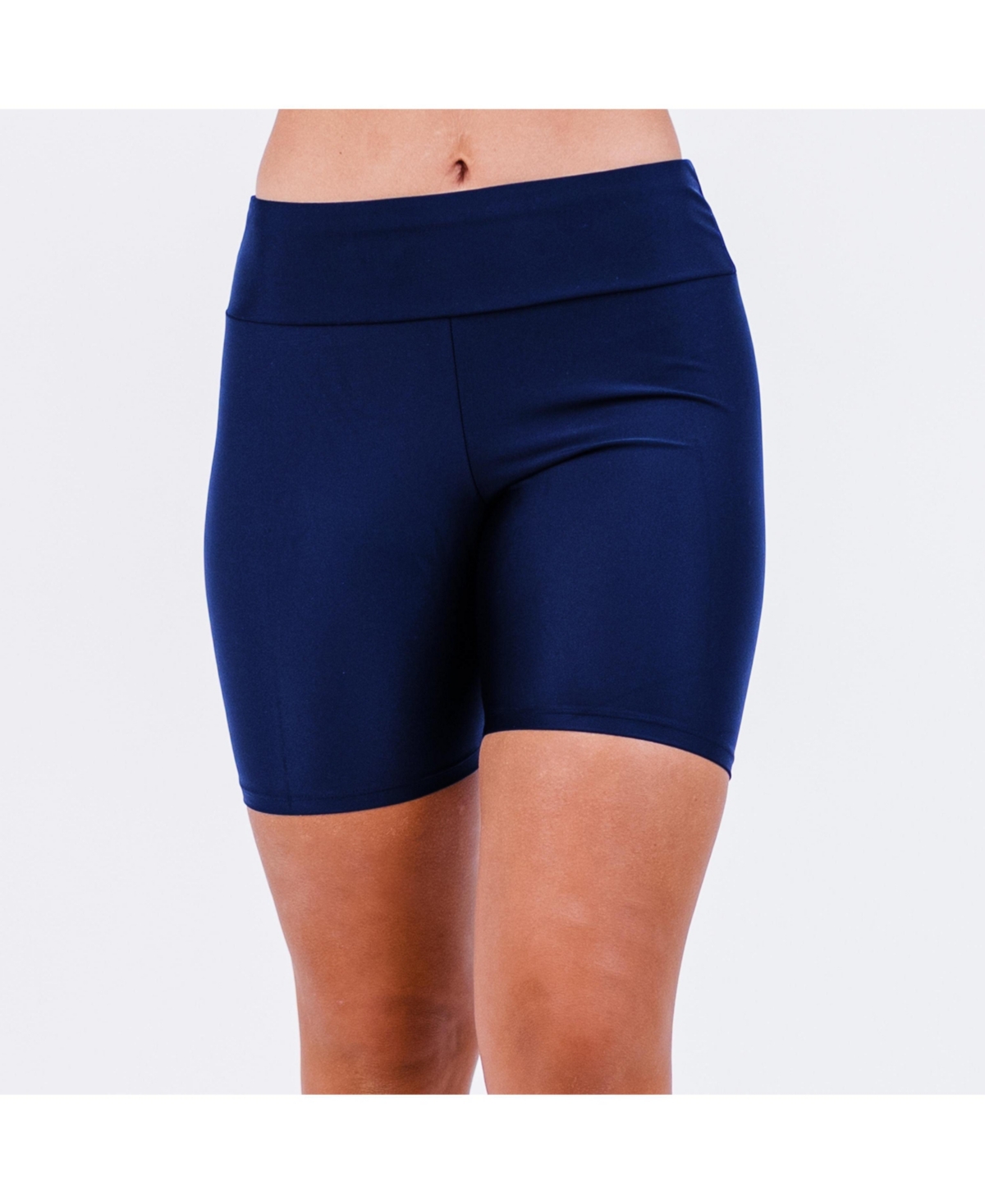 Calypsa Women's Maya Tankini Swim Top With Removable Cups and High Waisted Mid-Thigh Shorts