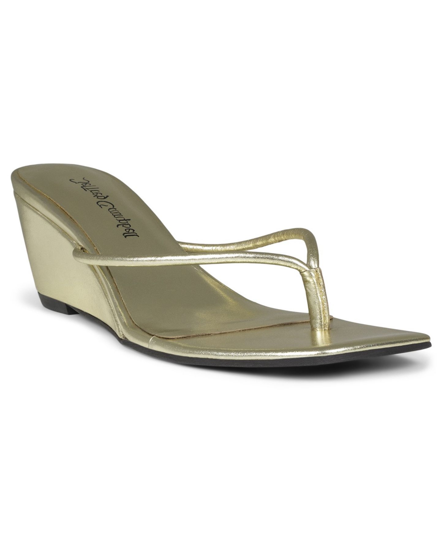 Женские сандалии Jeffrey Campbell Jeffery Campbell Simplicity Thong Wedge, цвет: Золотой металлик — фото 1