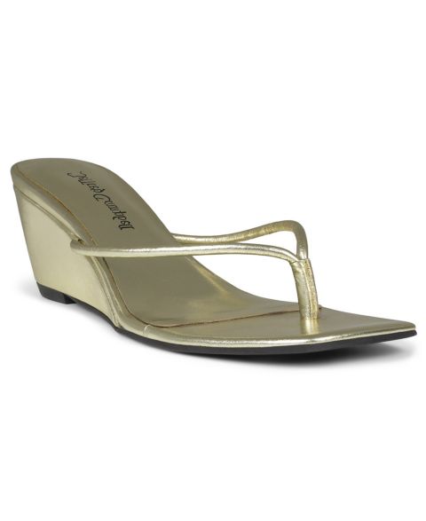 Женские сандалии Jeffrey Campbell Jeffery Campbell Simplicity Thong Wedge, цвет: Золотой металлик