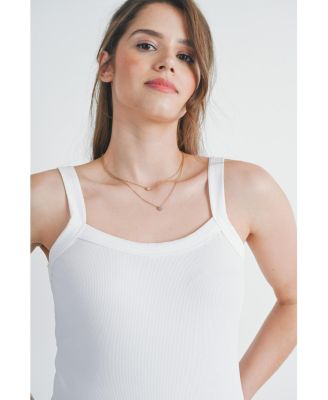 Maternity Ribbed Square Neck Sleeveless Tank Top