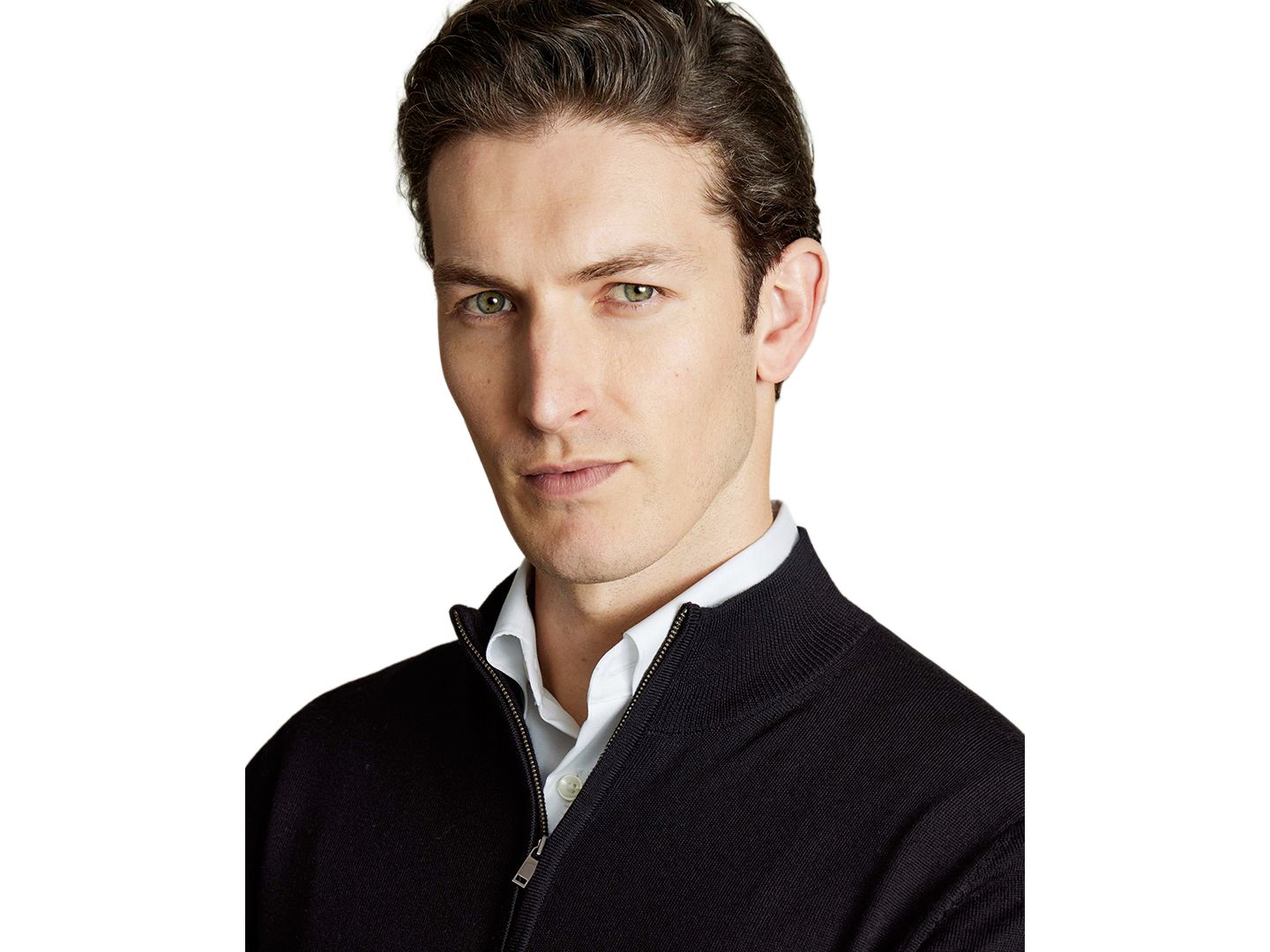 Мужской свитер Charles Tyrwhitt Oatmeal Chunky Merino, цвет: Чёрный — фото 2