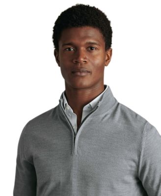 Men's Long Sleeve Quarter-Zip Merino Wool Sweater