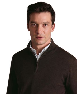 Men's Long Sleeve Quarter-Zip Merino Wool Sweater
