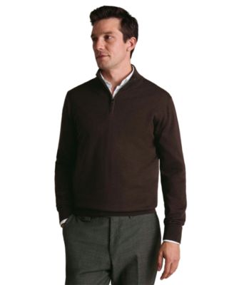 Men's Long Sleeve Quarter-Zip Merino Wool Sweater