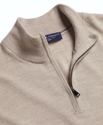 Men's Long Sleeve Quarter-Zip Merino Wool Sweater