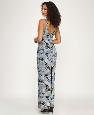 Juniors' Sequin Square-Neck Maxi Dress