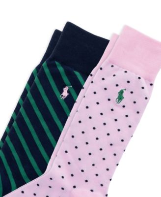 Men's  2-Pack Dot & Stripe Slack Socks