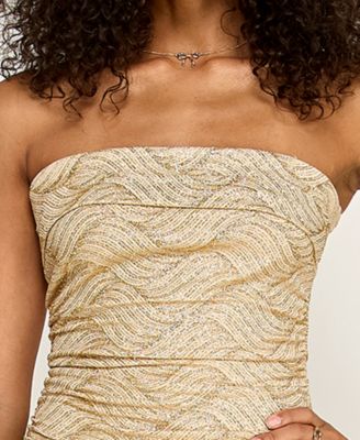 Juniors' Strapless Knit Gown