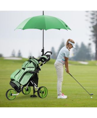 3-Wheel Folding Golf Push Cart with Seat, Scoreboard, Adjustable Handle