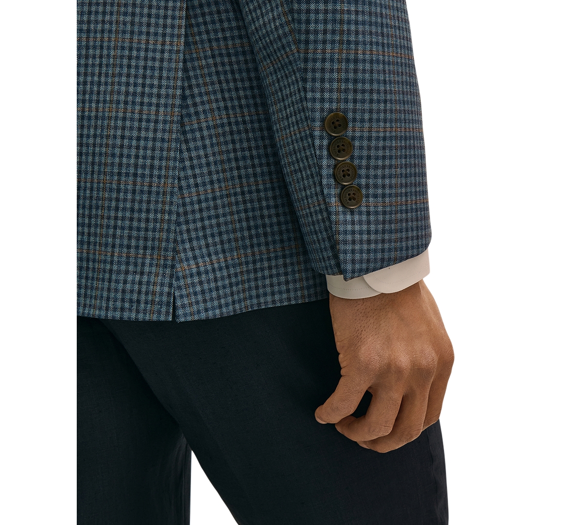 B by Brooks Brothers Men's Plaid Stretch Classic-Fit Suit Jacket