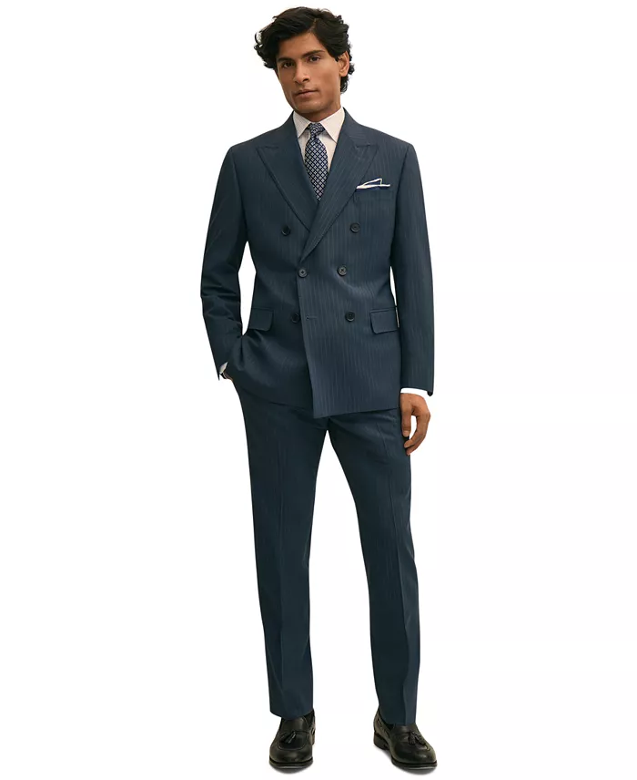 Brooks Brothers Men's Pinstripe Wool Classic-Fit Double-Breasted Suit Separates