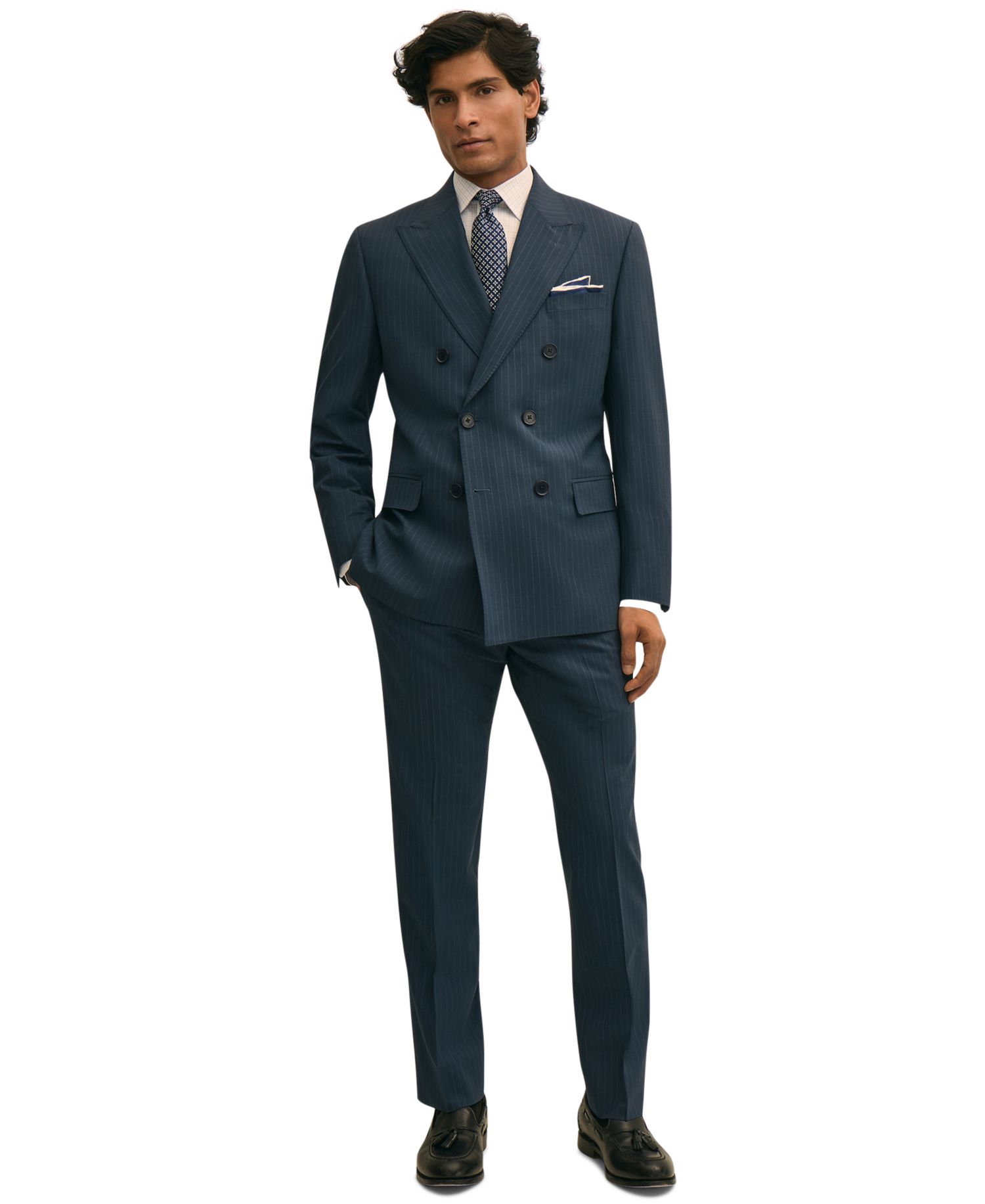 Brooks Brothers Men's Pinstripe Classic-Fit Suit Trousers