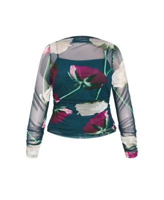 Women's Lauryn Ruched Print Top