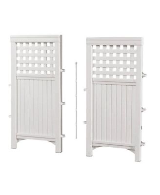 4 Panel Screen Enclosure Freestanding Steel Resin Reversible Panel Outdoor Screen TRE