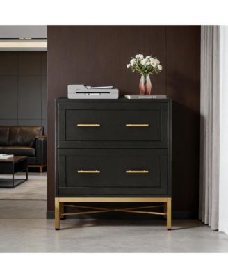 2-Drawer File Cabinet with Adjustable Rails, Modern Sleek Office Storage Cabinet with Metal Handle for Letter/Legal/A4 Size