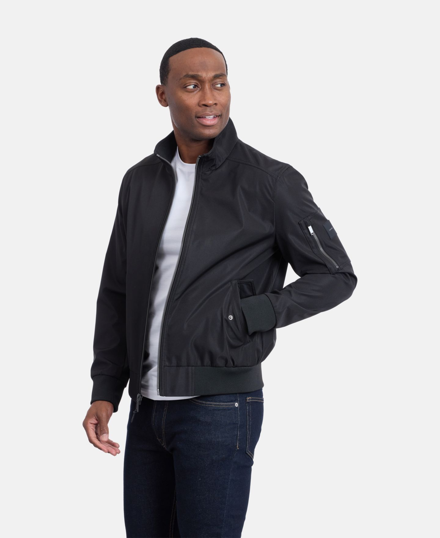 Мужская куртка Calvin Klein Ripstop Bomber, цвет: Чёрный — фото 3