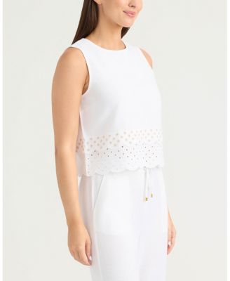 Women's Sleeveless Top with Eyelet Detailing