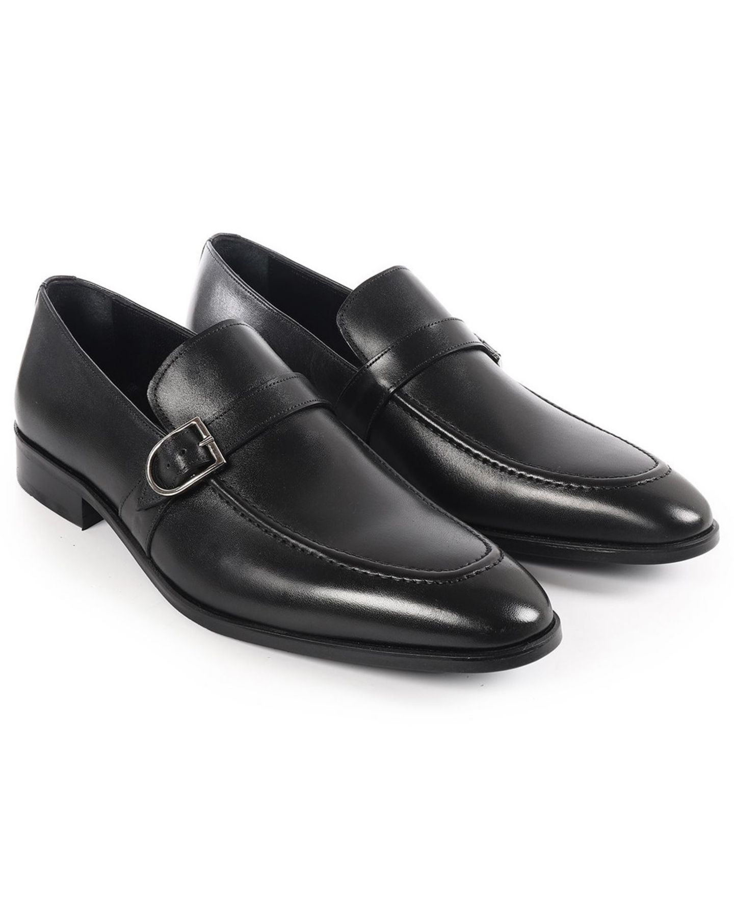 Мужские туфли VELLAPAIS Classic Monk Strap, цвет: Чёрный — фото 5