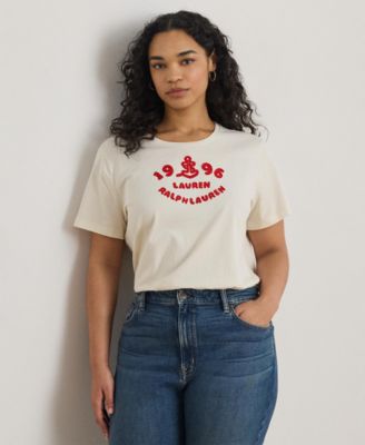 Plus Size Embroidered Logo T-Shirt