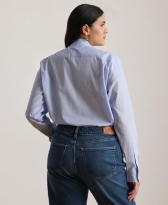 Plus Size Relaxed Fit Button-Up Shirt