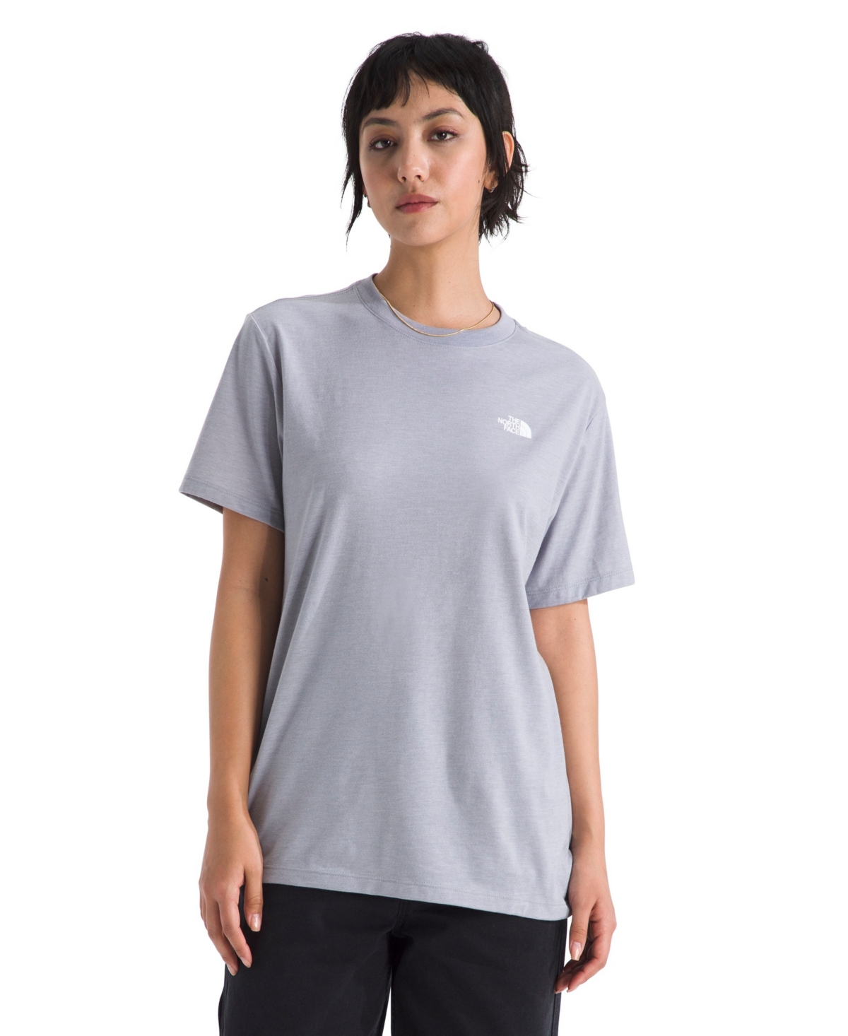 The North Face Women's Short-Sleeve Tri-Blend T-Shirt in TNF Light Grey Heather - Size: XL