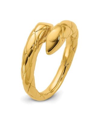 Solid 18k Yellow Gold Adjustable Textured Snake Ring