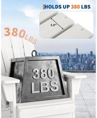 Folding Adirondack Chairs Set of 6, HDPE Plastic Outdoor Chairs with Wood Texture, Weather Resistant for Fire Pit, Deck, Patio, Pool