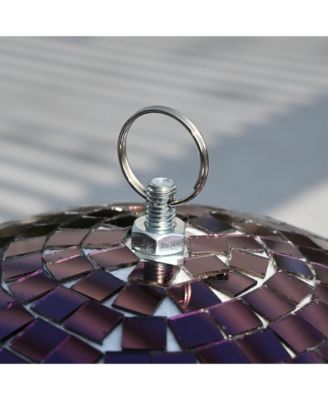 16" Large Disco Ball with Motor and Light 6RPM Rotator & 2PCS 3W RGB Spotlights for 70s 80s Party DJ Bands Club Event Purple