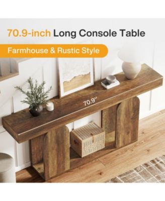 Farmhouse Wood Console Table, with U-Shaped Base