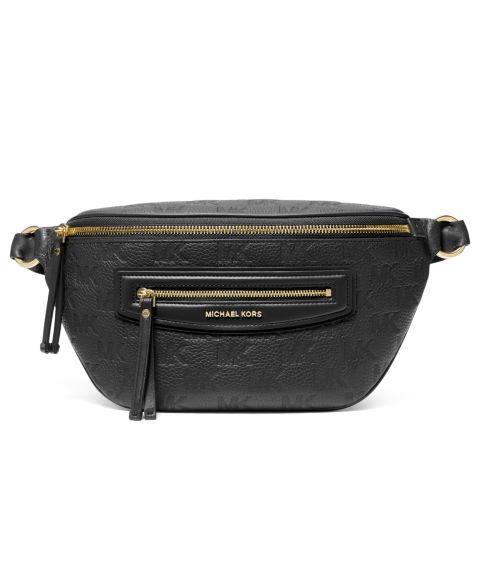 Женская сумка Michael Kors Jet Set Medium Sling Messenger, цвет: Чёрный