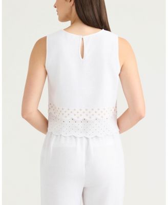 Women's Sleeveless Top with Eyelet Detailing
