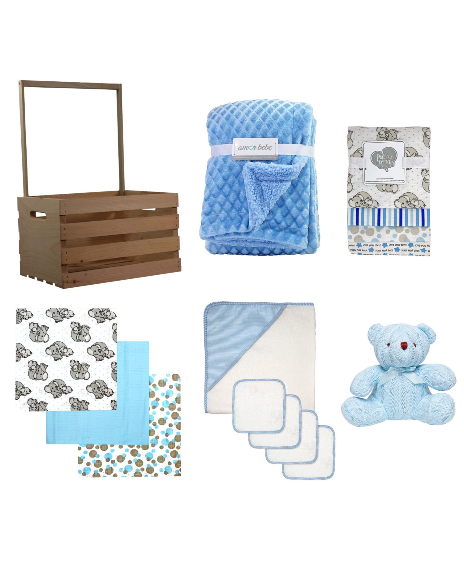 Baby Boys' & Baby Girls' Necessities Baby Shower Wardrobe Gift Crate, 16 Piece Set