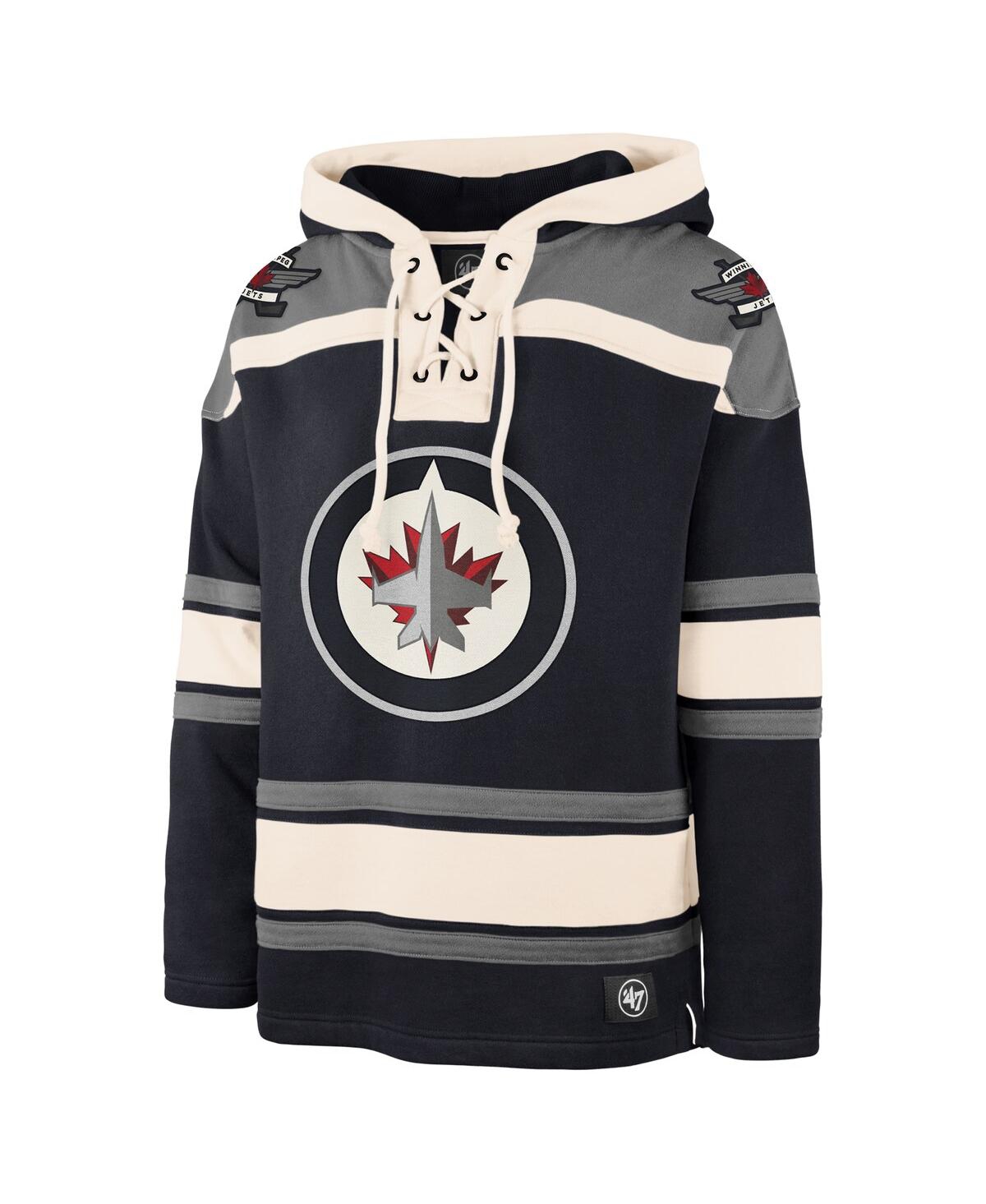 47 Brand Men's Navy Winnipeg Jets Superior Lacer Hoodie